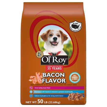 Ol' Roy Bacon Flavor Dry Dog Food for All Breeds and Sizes - 50lbs (Pack of 2)