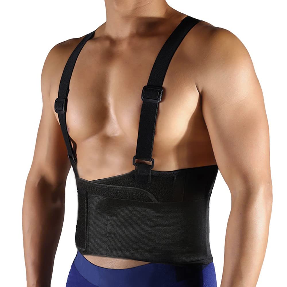 FITTOO Working Lumbar Lower Back Brace Support Belt with Adjustable Straps - Back Pain Relief, Injury Recovery, Heavy Lifting Support, Personal Daily Care