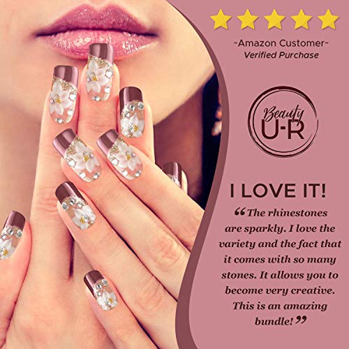 Beauty U R Nail Art Kit Nail Rhinestones And Colorful 3d Design Accessories 5x Brush Picker Pen