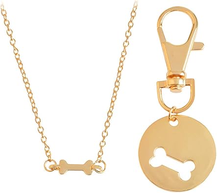 gold dog bone necklace