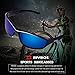 RIVBOS Sports Polarized Sunglasses Driving Glasses for Men Women Tr 90 Flexible Frame for Cycling Baseball Running 842 (Black, Blue Iced Lens)