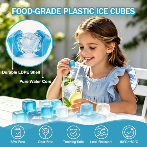 SHENGQIPC Reusable Ice Cubes for Camping, 360 Pack, 12 lbs | No Mess, No Diluting, BPA-FREE, Slow Melt, Refreezable, Large Pack for Drinks, Cooler, Party, Bars, Ice Bath, Outdoor Parties