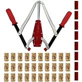 WENNING Manual Wine Bottle Double Lever Hand Corker Wine Corker with 30 count Wine Corks for Home Brewing