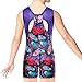 BAOHULU Girls Leotards for Gymnastics with Shorts Tank Biketards Sparkle Painted Athletic Clothes B145_Feather_110