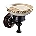 Leyden Bronze Soap Dish, Oil Rubbed Bronze Bathroom Accessories Soap Holder Shower Room Soap Dish Stand Organizer Tray Ceramic Dish Brass Retro Wave Pattern Design