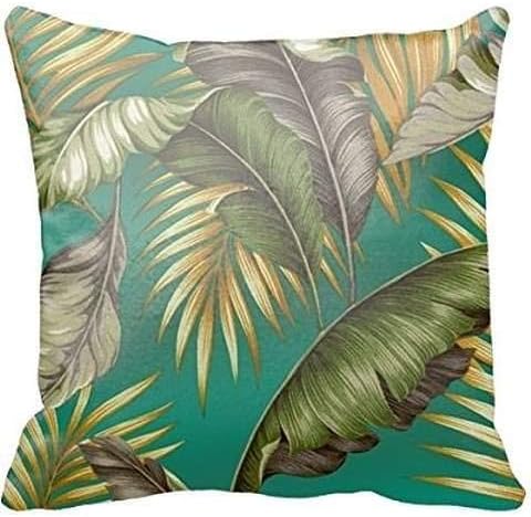 18 by 18 throw pillow tropical interiodesign monstera palm trees leaves square cushion cover pillow cover design