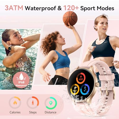 Smart Watches for Women Answer/Make Calls, 1.57'' AMOLED Smartwatch for iPhone/Samsung/Android，Womens Smart Watch with Heart Rate/SpO2/Sleep Monitor, Fitness Watch 120+ Sport Modes 3ATM Waterproof