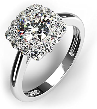 Decatur Diamonds 14K Solid Gold Engagment Rings for Women Round Solitaire Cushion Halo