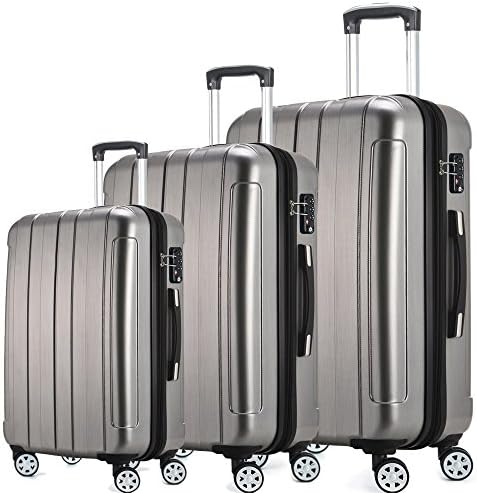 Fochier Luggage 3 Piece Expandable Spinner Set with TSA Lock