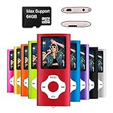 MYMAHDI - Digital, Compact and Portable MP3 / MP4 Player ( Max support 64 GB Micro SD Card ) with Photo Viewer, E-Book Reader and Voice Recorder and FM Radio Video Movie in Red