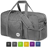 28" Foldable Duffle Bag 80L for Travel Gym Sports Lightweight Luggage Duffel By WANDF, Grey