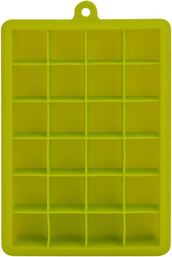 Silicon Ice Cube Trays 24 Cube Food Grade Silicone Ice Tray Molds Easy Release Ice Jelly Pudding Maker Mold (Green)