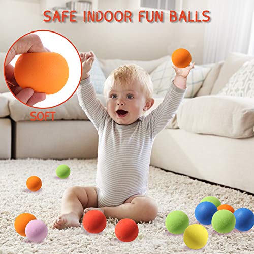 oazoxcx 12 Pieces Soft Foam Balls Lightweight Mini Play Balls for Safe Indoor Toys Fun Vibrant Assorted Colors Orbs Unique Birthday Party Favors for Boys and Girls