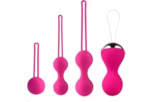 4pcs Women Kegel Balls Pelvic Floor Strengthening Tightening Bladder Control Rechargeable Kegal Exercise Ball Rose Red (Rose 