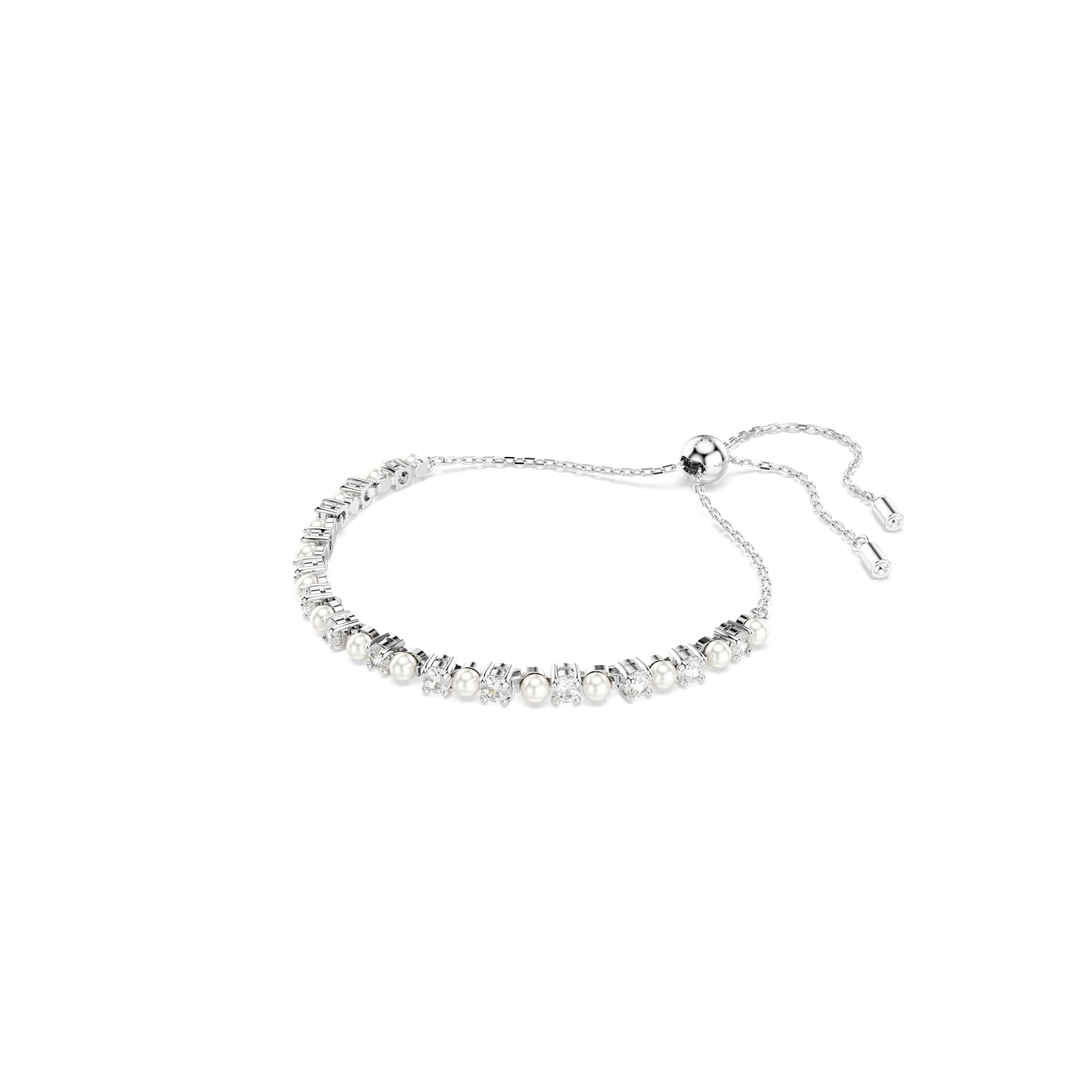 Swarovski Matrix Pendant, Earrings, Bracelet, Crystal Pearl, Round Cut Clear Crystals, Rhodium and Rose Gold-Tone Finishes