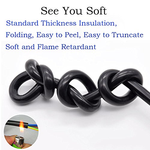 LumenTY 3 Core Schwarz Rund PVC netzstromanschluss Kabel 3 x 0,75 mm² Electrical Wire - 5 Meter Schnitt Länge – Bild 5