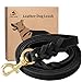 FAIRWIN Leather Dog Leash 6 Foot - Braided Military Grade Heavy Duty Dog Leash for Large Medium Small Dogs Training and Walking (Black, S:1/2