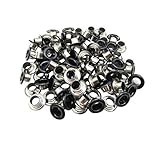 Amanaote 5mm Internal Hole Diameter Matte Black Eyelets Grommets with Washer Self Backing Pack of 150 Sets