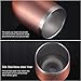BBTO 2 Sets 12 oz Stainless Steel Stemless Wine Glass, Unbreakable Double Wall Insulate Cup Tumbler with Lids for Wine, Coffee, Including 2 Pieces Straws and 2 Pieces Brushes (Rose Gold)
