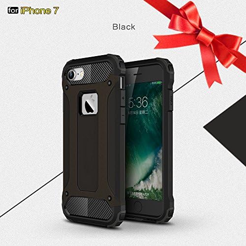 iPhone 7 Protective Cell Phone Case By LAX Stars; Shock Absorbing Design; Protects From Scratches, Abrasions, High Impact Falls; Stylish, Modern Design; Features All The Necessary Cutouts; Black