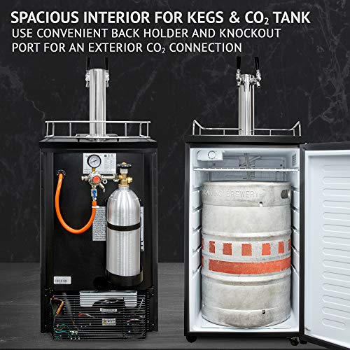 Ivation Full Size Kegerator Dual Tap Draft Beer Dispenser & Universal