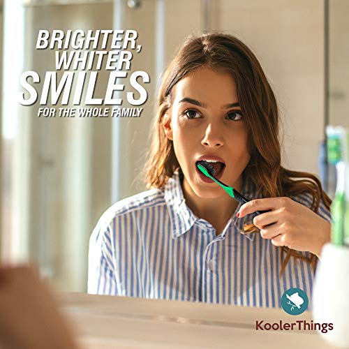 10 Pack- Charcoal Toothbrushes Extra Soft, Slim Brush Head, Cleans Plaque, Bacteria & Teeth Whitener,