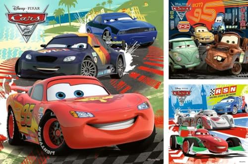 Ravensburger - Disney Cars: Worldwide Racing Fun - 49 Piece Jigsaw Puzzle 3 Pack Set - Lightning McQueen and More - Larger Pieces - Premium Quality - Ideal Gift - Screen-Free Fun - Children Age 5+