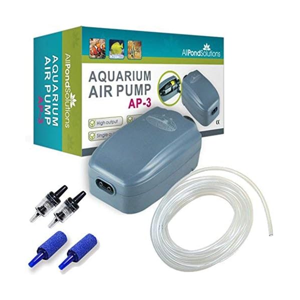All-Pond-Solutions-Aquarium-Tropical-Air-Pump-180-Litre-Hour-Flow-Rate AllPondSolutions Aquarium Air Pump For Coldwater or Tropical Fish Tanks 90 to 700 Litres - 1 - 4 Outlets - Ultra Quiet…