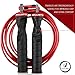 Ballistyx Jump Rope With Adjustable Speed Cable & Contoured Ball Bearing Handles - Best For Exercising, Boxing & MMA, Home Fitness & Sports Training (RED)