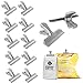 Ilyever 12 Pack Stainless Steel Heavy Duty Bag Clips with Large 3 inches Wide,Easy Storage and Fully Reusable,Perfect for Air Tight Seal Grip on Coffee,Food Bread Bag,Kitchen Home