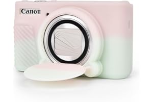 MUZIRI KINOKOO SX730 SX740 Camera Case, Soft Silicone Case for Canon PowerShot SX740/SX730 HS Camera - Anti-Scratch Slim Fit Lightweight Protective Case - Jelly Pink Green