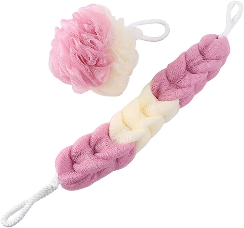Omenluck 2Pcs Bath Shower Sponge Ball Mesh Back Scrubber Exfoliating Loofahs