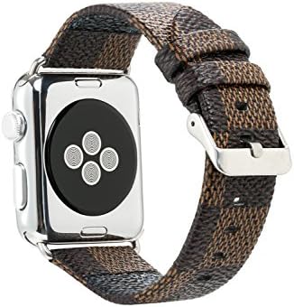 Apple Watch Sport Band 38mm Leather Iwatch Strap Replacement Band with Stainless Metal Classic Buckle for Apple Watch Series 3 Series 2 Series 1