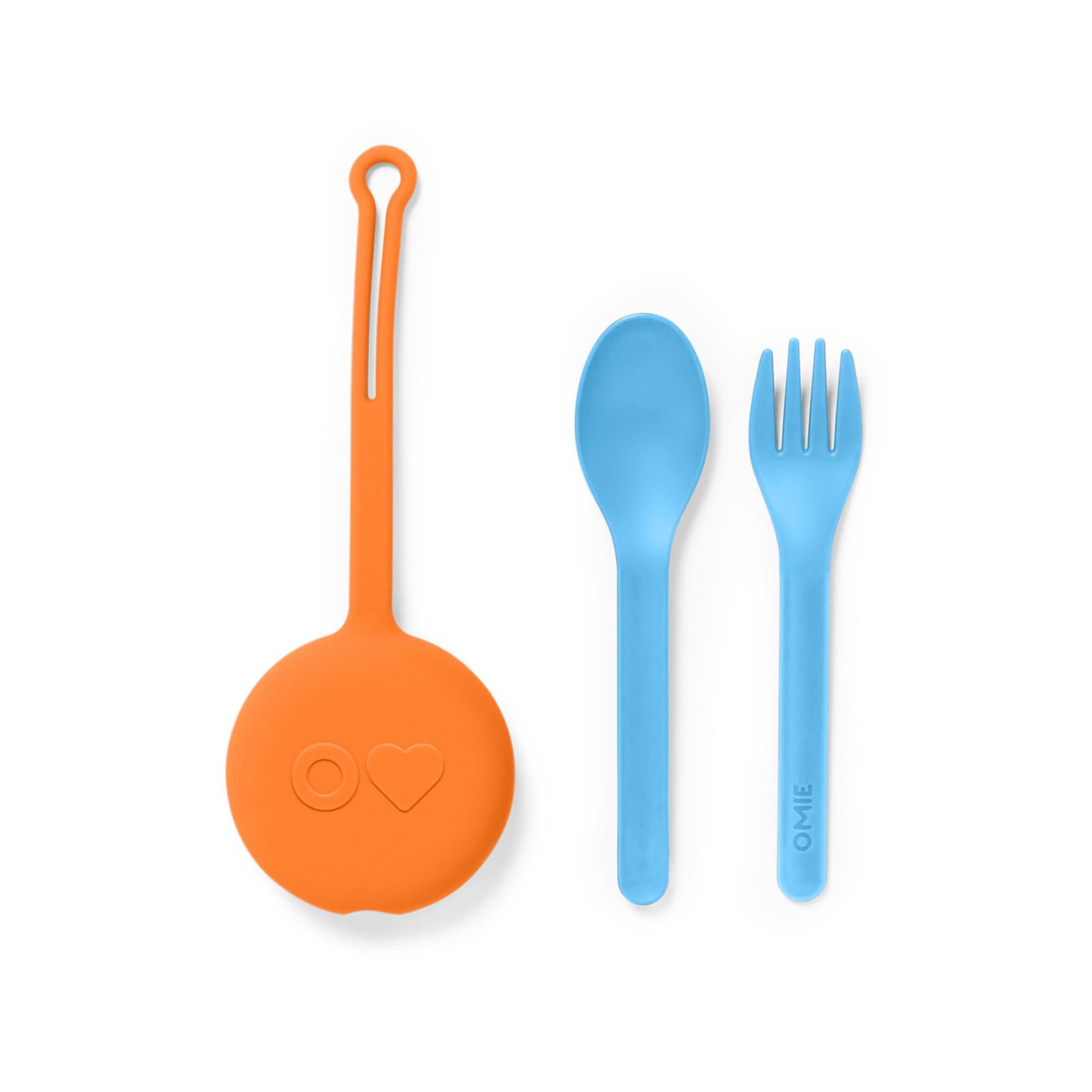 Photo 1 of Omie OmieBox Kids Utensils Set with Case - 2 Piece Plastic, Reusable Fork and Spoon Silverware with Pod for Kids (Sunrise)