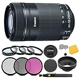 Canon EF-S 55-250mm F/4-5.6 IS STM Lens + 3 Piece Filter Set + 4 Piece Close Up Macro Filters + Lens Cleaning Pen + Pro Accessory Bundle - 55-250mm STM: International Version (No Warranty)