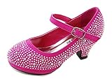 Dana-53k Little Girl Mid Heel Rhinestone Pretty Sandal Dress Shoes