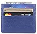 DEEZOMO Genuine Leather RFID Blocking Card Case Wallet Slim Super Thin 6 Card Slots Compact Wallet - Navy Blue