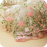 IRIS USA, Inc. Lace Fabric Organza Pink Flower Embroidery Wedding Fabric 51