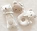 JOHN N TREE Organic Baby First Friends, Stuffed Animals (Kitty & Baby Bear Rattle Set) Attachment Doll for Baby,Organic Toy