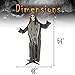 Halloween Haunters Animated Standing Life Size Scary Speaking Skeleton Black Reaper That Shakes, Moving Arms and Light-Up LED Eyes Prop Decoration - Speaks Phrases, Ghoulish Laughs - Battery Operated