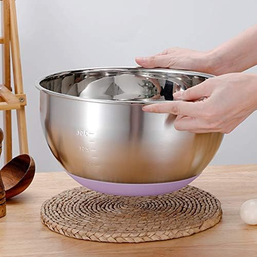 FAB4HOME Large Stainless Steel Mixing Bowl With Nonslip Silicone Bottom, Metal Kitchen Bowl for Baking Cooking, Salad - Image 5