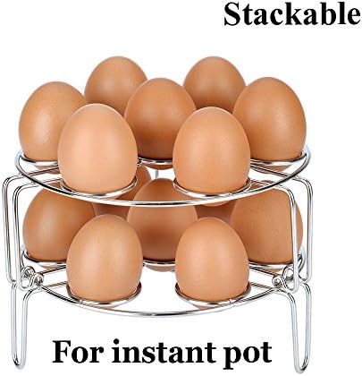 Kspowwin 2 Piece Upgraded Version Stackable Stainless Steel Egg Steamer Rack for Instant Pot Accessories and Pressure Cooker