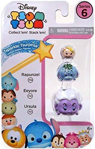 Disney Tsum Tsum Series 6! 3-Pack Figures: Rapunzel/Eeyore/Ursula Tsparkle Tsurprise Limited Edition Figures