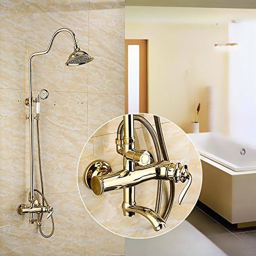 WVXShower column full copper European Antique gold shower shower set shower faucet