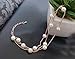 Crystalline Azuria Multi Strand Rose Gold Bracelet with Simulated White Pearls 18K Rose Gold Plated bracelet for Women
