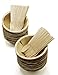 Party Disposable Deep Dishes Dinnerware Set of 75 - Round 16 Ounce Palm Leaf Bowl Plates (25), Wooden Forks(25) and Spoons (25) - Compostable