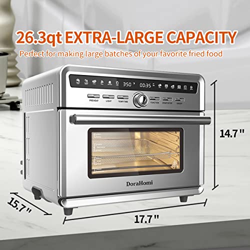 DoraHomi Air Fryer + Toaster Oven Combo with 26.3QT Large Capacity