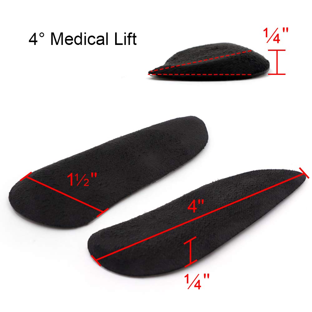 SQHT Medial & Lateral Heel Wedge Gel Shoe Insoles for Foot Alignment, Knock Knee Pain, Osteoarthritis, Bow Legs - Supination & Pronation Corrective Self-Adhesive Shoe Inserts (Transparent+Black)