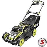Ryobi. 20" RY40190 40-Volt Brushless Lithium-Ion Cordless Battery Self Propelled Lawn Mower with 5.0 Ah Battery and Charger Included