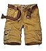 Match Men's Twill Comfort Cargo Short Without Belt #S3612 (Label Size 4XL/40 (US 38), Khaki)